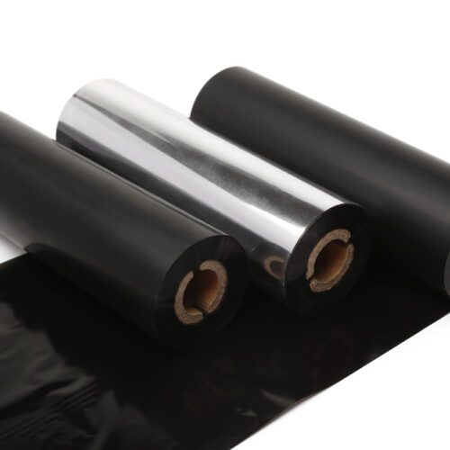 Black roll wax ribbon for thermal transfer printer in core